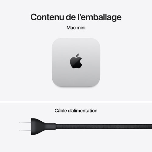 Ordinateur Apple Mac mini 256 Go (MHQK4VC/A), processeur Apple M6 à 12 cœurs / processeur graphique à 12 cœurs / 16 Go de mémoire vive
