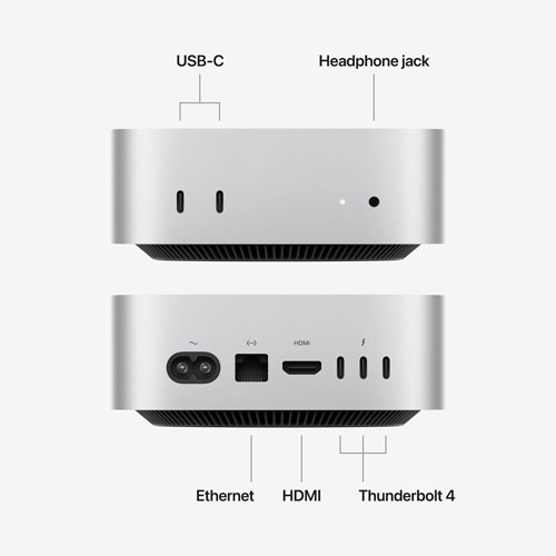 Ordinateur Apple Mac mini 512 Go (MHQL4VC/A), processeur Apple M6 à 12 cœurs / processeur graphique à 12 cœurs / 16 Go de mémoire vive