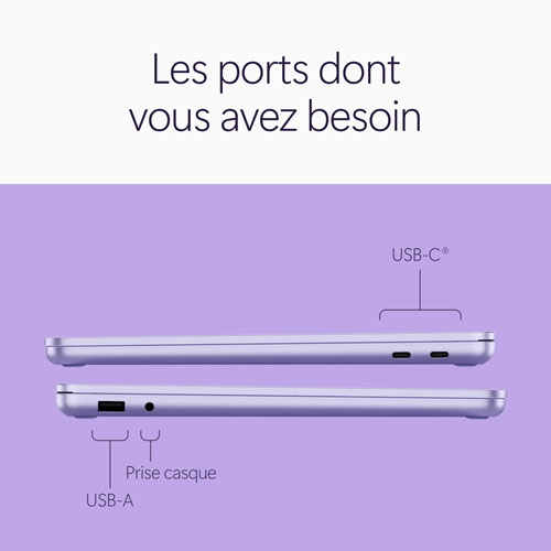 Portable à écran tactile Microsoft Surface Laptop Copilot+ PC de 13 po - Snapdragon X2 Plus - Mémoire vive de 16 Go - Stockage UFS de 256 Go - Windows 11 - Violet - EN