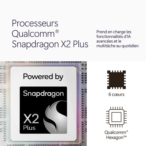 Portable à écran tactile Microsoft Surface Laptop Copilot+ PC de 13 po - Snapdragon X2 Plus - Mémoire vive de 16 Go - Stockage UFS de 256 Go - Windows 11 - Violet - EN
