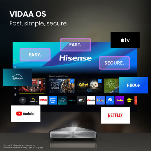 Projecteur au laser 4K Ultra HD pour cinéma maison Hisense (PX4PRO)