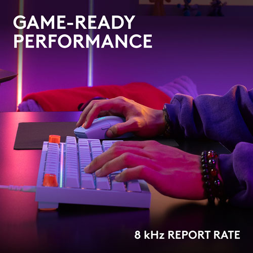 Logitech G316 X 98 Backlit Mechanical Tactile Full-Size Gaming Keyboard - Lilac - English