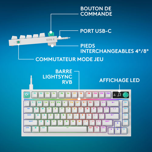 Logitech G316 X 75 Backlit Mechanical Linear Gaming Keyboard