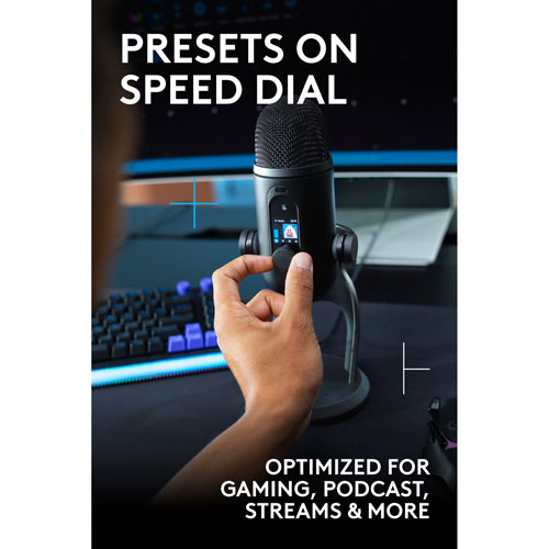 Logitech G Blue Yeti 2 RGB LIGHTSYNC Gaming USB Microphone - Black