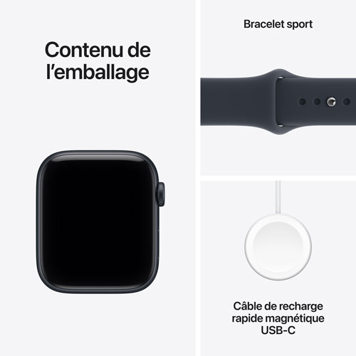 Apple Watch SE 3 (GPS + Cellular) 44mm Midnight Aluminum Case with Navy Blue Sport Band - Medium/Large