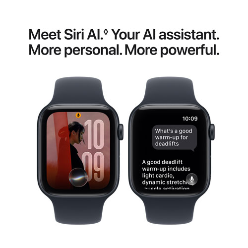 Apple Watch SE 3 (GPS + Cellular) 44mm Midnight Aluminum Case with Navy Blue Sport Band - Medium/Large