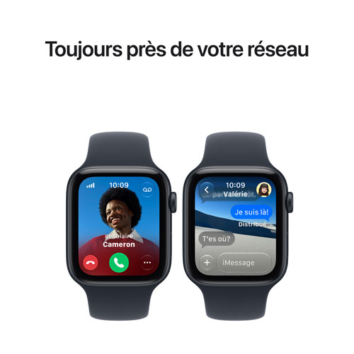 Apple Watch SE 3 (GPS + Cellular) 44mm Midnight Aluminum Case with Navy Blue Sport Band - Medium/Large