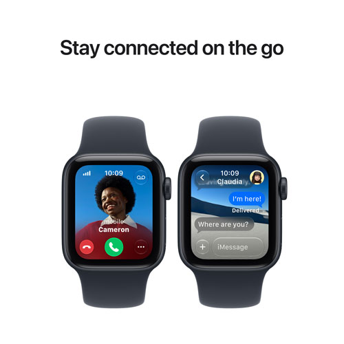 Apple Watch SE 3 (GPS + Cellular) 40mm Midnight Aluminum Case with Navy Blue Sport Band