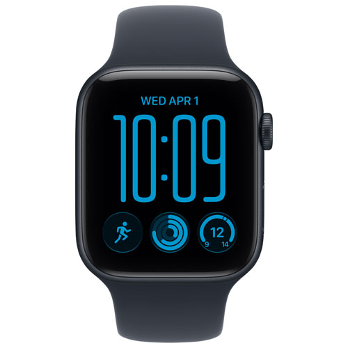 Apple Watch SE 3 (GPS) 44mm Midnight Aluminum Case with Navy Blue Sport Band