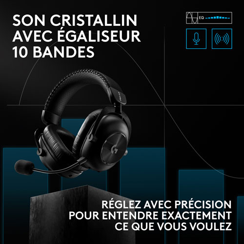 Casque d’écoute de jeu sans fil Logitech G PRO X3 LIGHTSPEED pour PC, PS4 et PS5 - Noir