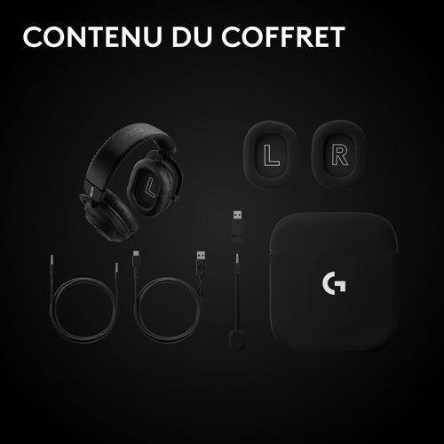 Casque d’écoute de jeu sans fil Logitech G PRO X3 LIGHTSPEED pour PC, PS4 et PS5 - Noir