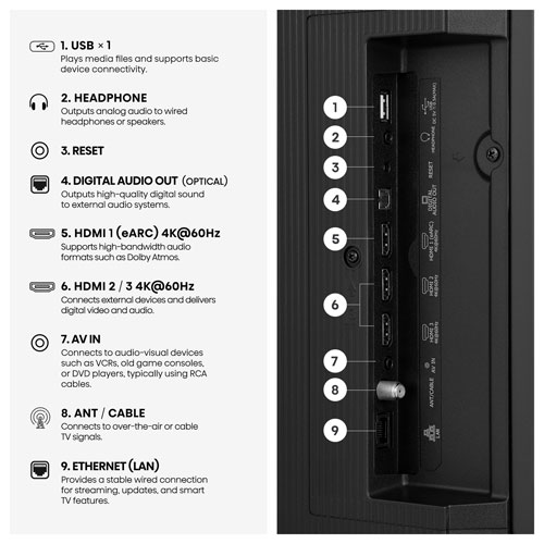 Téléviseur intelligent Roku TV QLED à DEL 4K UHD HDR QD6SR de 50 po de Hisense (50QD6SR) - 2026 - Idéal pour les films et les sports