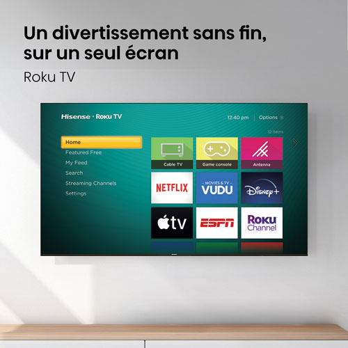 Téléviseur intelligent Roku TV QLED à DEL 4K UHD HDR QD6SR de 55 po de Hisense (55QD6SR) - 2026 - Idéal pour les films et les sports