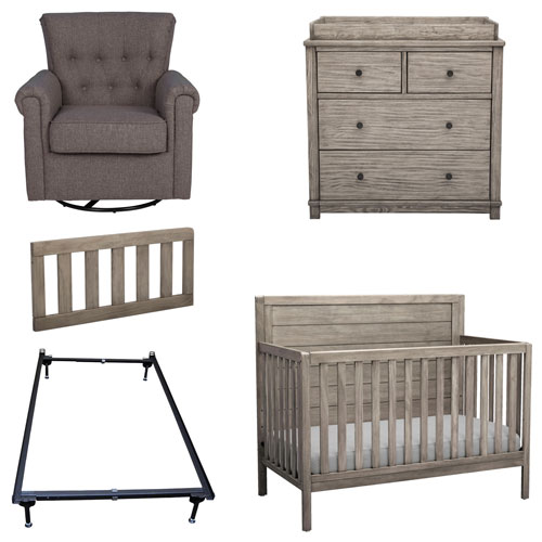 delta cambridge convertible crib in rustic grey