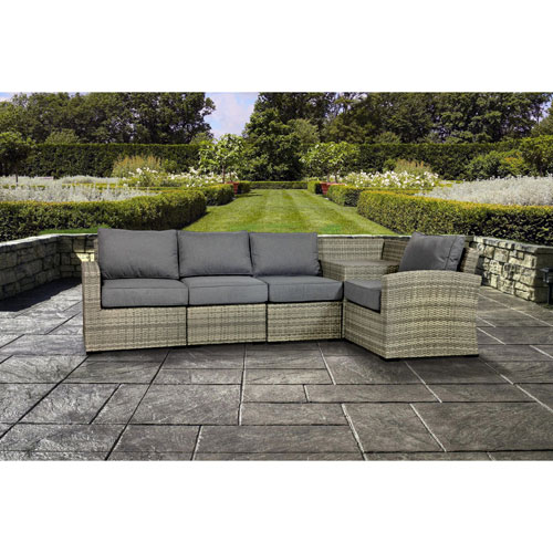 Elba 5 Piece Wicker Conversation Patio Set With Storage Table