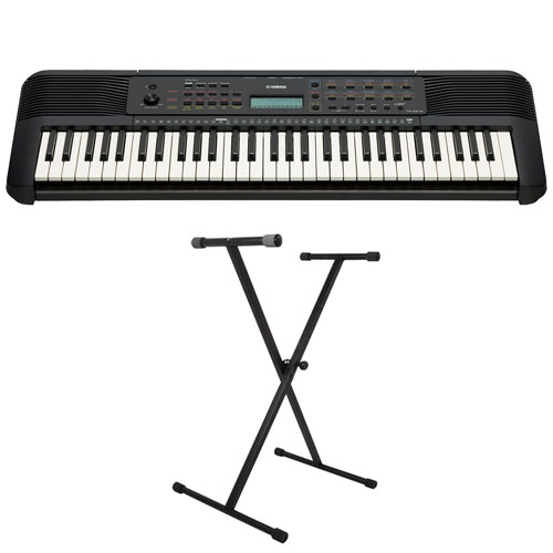 Clavier électrique portatif à 61 touches de Yamaha et support de clavier en  X d'On-Stage