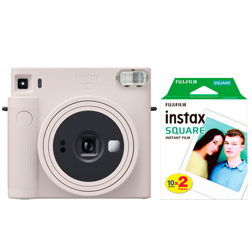 Fujifilm Instax Square SQ1 Instant Camera with Instant Film - Chalk White