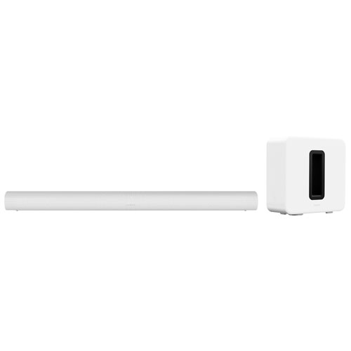 Sonos Arc Sound Bar with Wireless Subwoofer - White