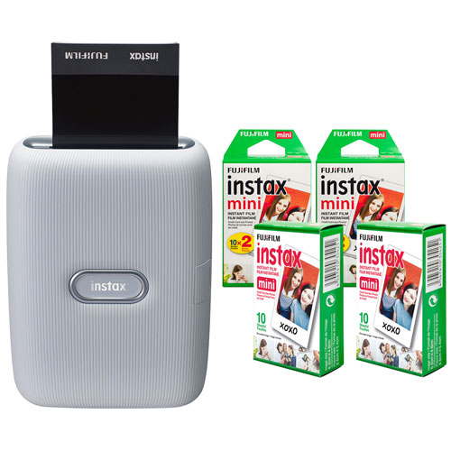 Fujifilm Instax Mini Link Smartphone Printer with Instant Film - Ash White