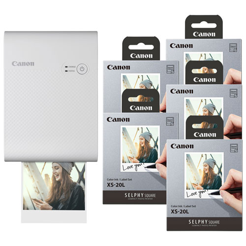 Canon Selphy Square QX10 Imprimante photo carré pour smartphone + Pack 20  feuilles + Album, Noir : : High-Tech
