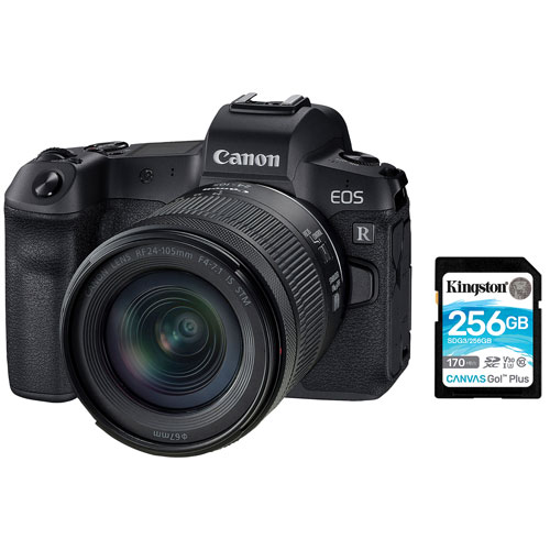 Canon EOS R Full-Frame Mirrorless Camera with 24-105mm IS STM Lens Kit & 256GB Memory Card