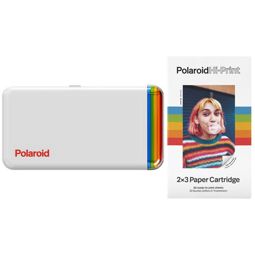 Polaroid Hi-Print Pocket Wireless Photo Printer with Photo Paper (20 Sheets)