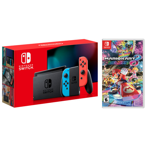nintendo switch console with mario kart 8