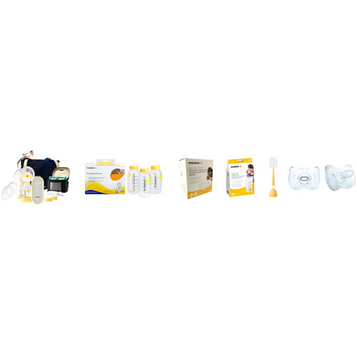 Tire-lait électrique double Freestyle Flex de Medela, sac isotherme, sac de transport et accessoires