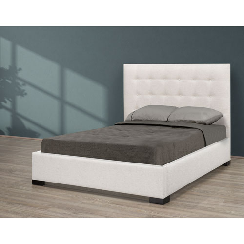 Five Brothers Upholstered Bradford Platform Bed - Queen - White