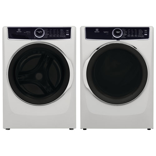 Electrolux 5.2 Cu. Ft. HE Front Load Steam Washer & 8.0 Cu. Ft. Electric Steam Dryer - White