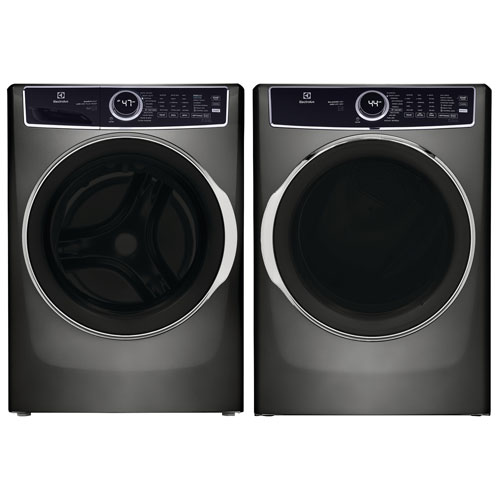 Electrolux 5.2 Cu. Ft. HE Front Load Steam Washer & 8.0 Cu. Ft. Electric Steam Dryer - Grey
