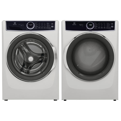 Electrolux 5.2 Cu. Ft. HE Front Load Steam Washer & 8.0 Cu. Ft. Electric Steam Dryer - White