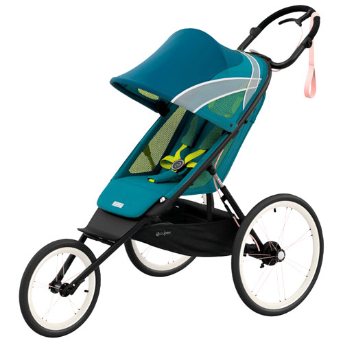 Poussette de jogging légère Avi de Cybex - Bleu/Rose noir