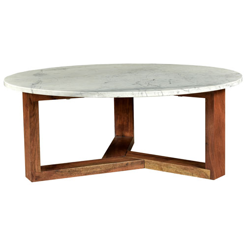 Jinxx Transitional Round Coffee Table - White
