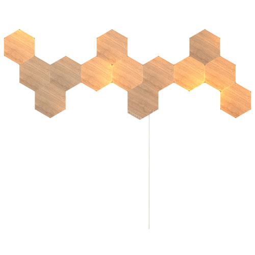 Nanoleaf Elements Wood-Look Hexagon Panels - Smarter Kit with Expansion - 13 Panels