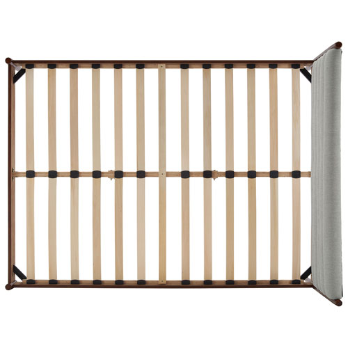 Camille Transitional Platform Bed - Double - Grey/Dark Wood