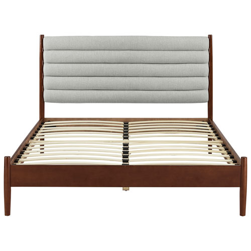 Camille Transitional Platform Bed - Queen - Light Grey