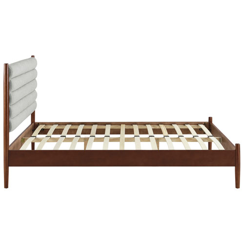 Camille Transitional Platform Bed - Queen - Light Grey