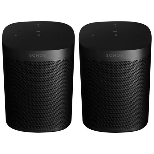 Haut-parleur intelligent vocal One de Sonos avec Alexa Amazon/Assistant Google-Paire-Noir