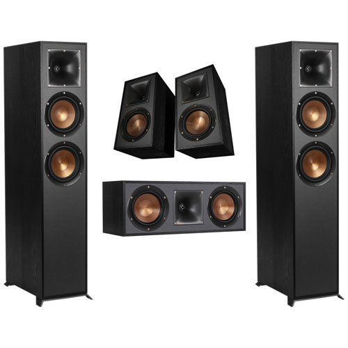 Klipsch R620F Tower Speakers, R52C Centre Channel Speaker, & R41M Bookshelf Speakers - Black