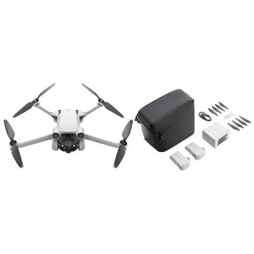 Quadricoptère Mini 3 Pro de DJI avec caméra et ensemble Fly More avec batterie intelligente Flight Plus