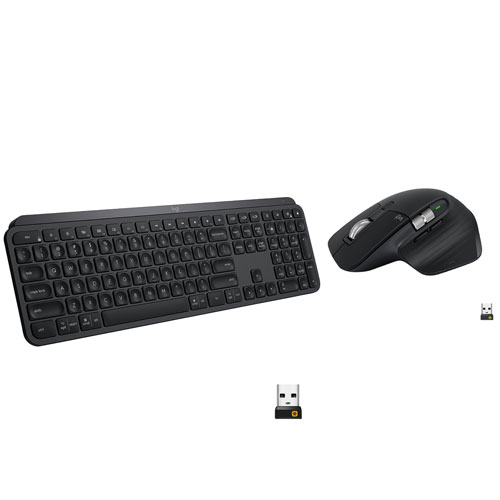 Logitech MX Keys Wireless Backlit Keyboard with MX Master 3S Wireless  Darkfield Mouse - Black - Eng