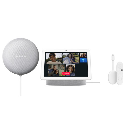 Google Entertainment Anywhere Bundle - Nest Hub Max Smart Display, Nest Mini & Chromecast