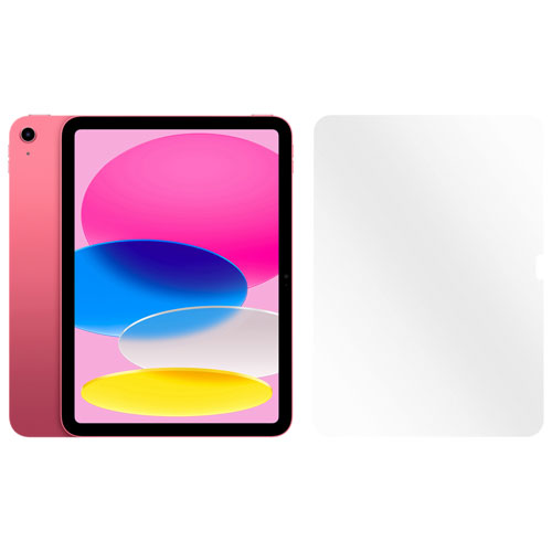 iPad 10,9 po 64 Go d'Apple avec Wi-Fi 6 et protecteur d'écran en verre - Rose