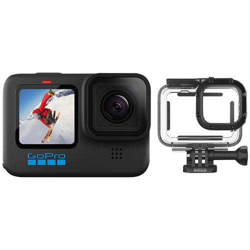 Caméra étanche 5,3K pour sports et casque GoPro HERO10 Black avec boîtier protecteur