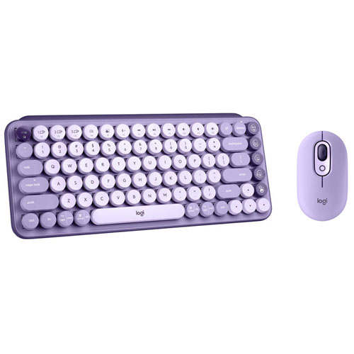 Logitech POP Keys Wireless Mechanical Keyboard with Customizable Emoji Keys & Mouse - Cosmos - English