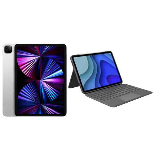 Apple iPad Pro 11" 2TB Wi-Fi (3rd Generation) with Folio touch Keyboard Case - Silver/Grey