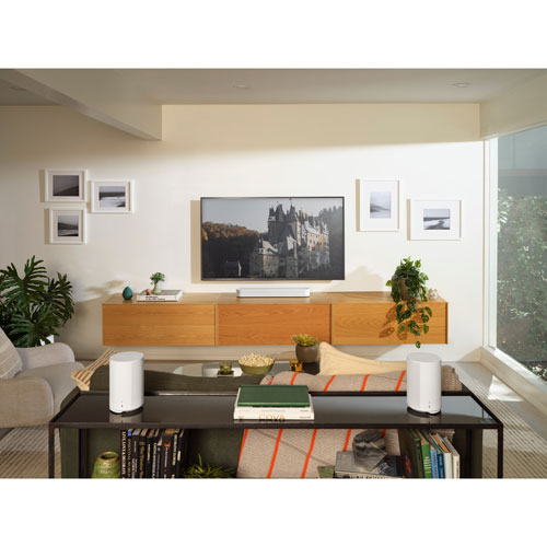 Sonos Beam Sound Bar & 2 Era 100 Multi-Room Speakers - White