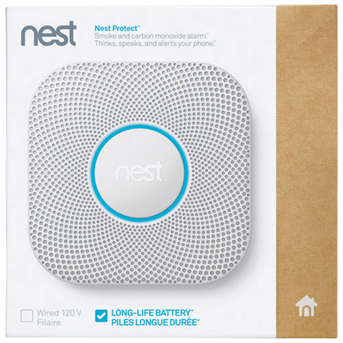 Google Home Safety Bundle - Nest Protect Wi-Fi Smoke & Carbon Monoxide Alarm 2-pack & Insignia Headphone Adapter 