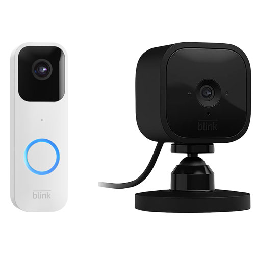 Blink Video Doorbell & Mini Wi-Fi Indoor 1080p IP Camera - White/Black